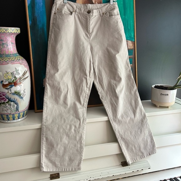 Ruby Rd. Cream Straight Leg Pants 12P - Picture 4 of 16